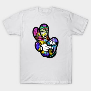 Cool peace sign hand gesture drawing T-Shirt